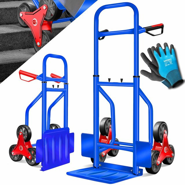 Masko Treppenkarre Sackkarre als Treppensteiger und Stapelkarre mit 200kg Tragkraft in Blau - Bild 1