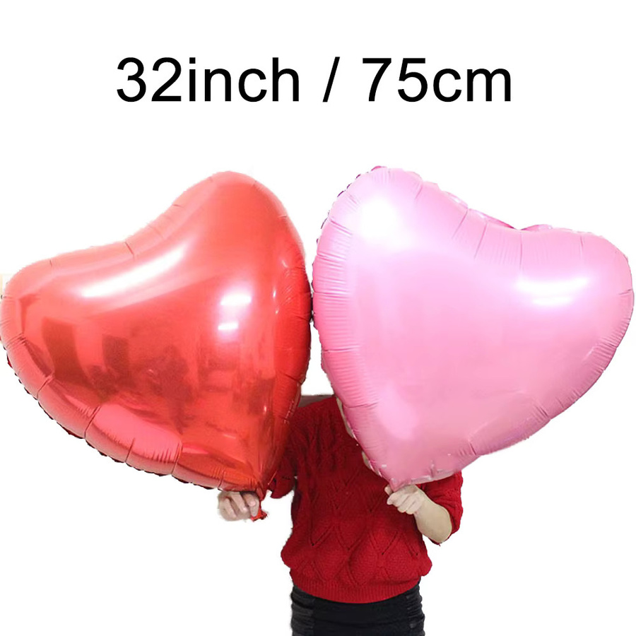 2/4 Stück Herz-Folienballons in Rot und Gold, Durchmesser: 81,3 cm, ideale Dekoration für Valentinstag, Hochzeit und Verlobung - Bild 3