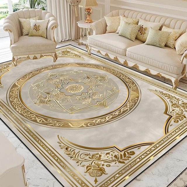Karpetti Wohnzimmer Teppich in Stone Look, Beige, B/T: 200 x 230 cm, rutschfest und waschbar - Bild 1