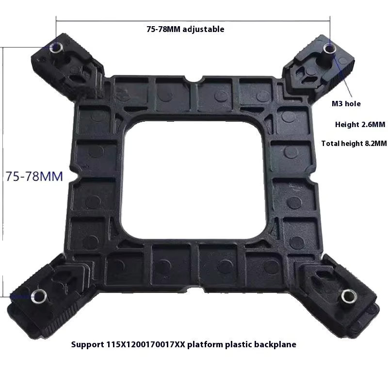 HUXUAN Kühler Montage Halterung Backplane in Schwarz für Intel LGA2011 X99 X79 E5 1700 1366 115X1200 und AMD AM2 AM3 AM4 AM5 DIY Zubehör - Bild 3