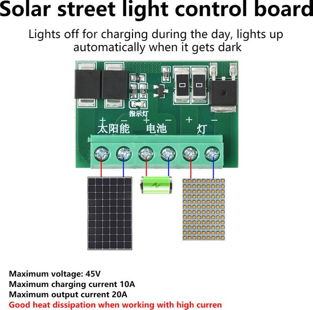 diymore Solar-Lichtsteuerplatine DC 6-45V mit intelligentem LED-Treibermodul und Twilight-Sensor für DIY-Straßenbeleuchtung - Bild 1