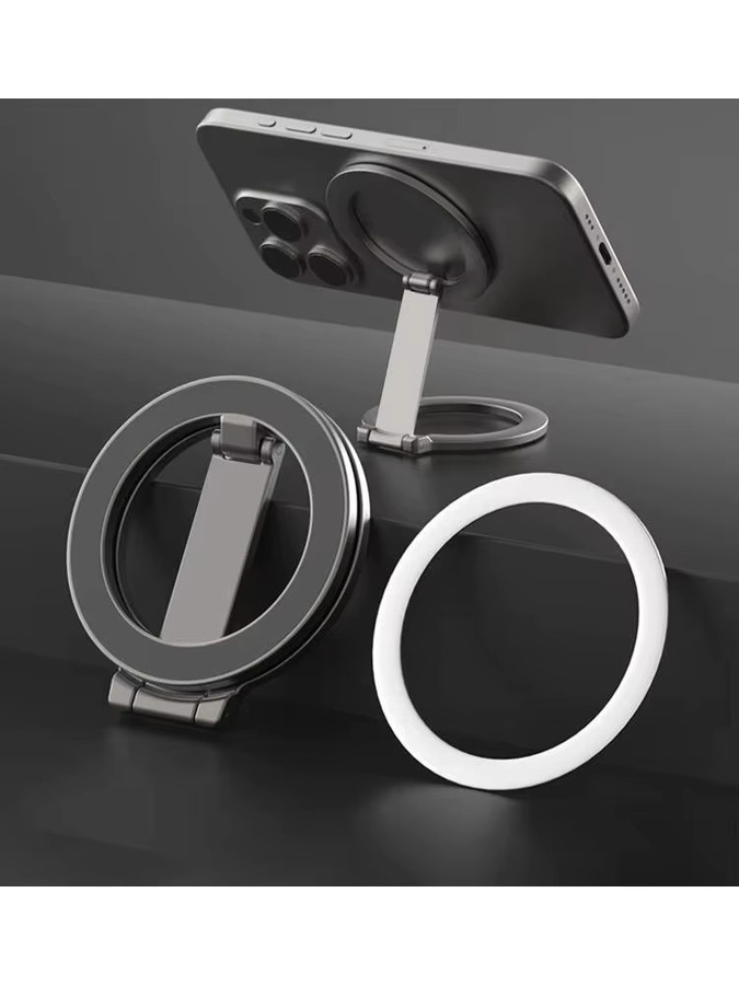 KAFNHCKA Magnetischer faltbarer Telefonhalter in Silber, universeller doppelseitiger Magnetständer kompatibel mit Apple MagSafe und iPhone 17, 16, 15, 14 - Bild 2