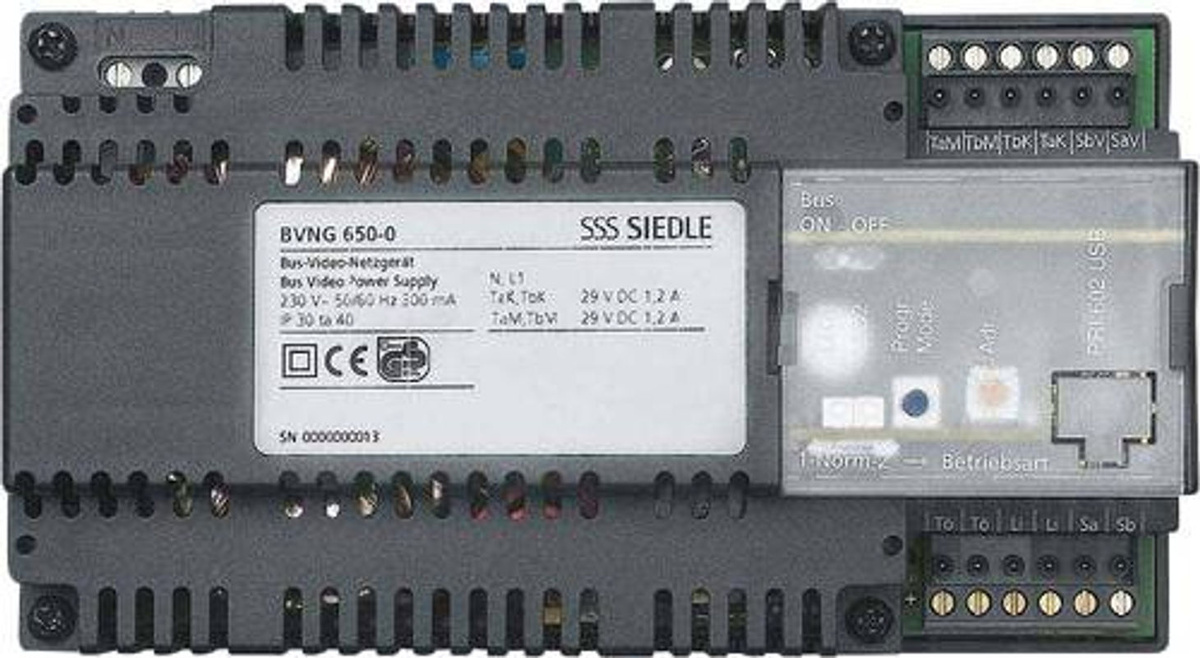 Siedle Bus-Video-Netzgerät BVNG 650-0 DE für In-Home-Bus Video in Schwarz, B: 16,2 cm, T: 6,0 cm, H: 8,9 cm - Bild 2