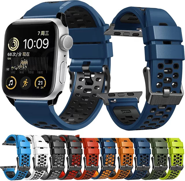 QCTOG Uhrenarmband Silikon, Schwarz, Unisex - Bild 1