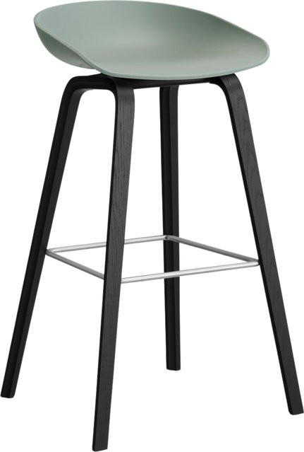 HAY About A Stool AAS 32 Hocker in Grün mit Eichenholz oder Walnussholz und Polypropylen - Bild 1