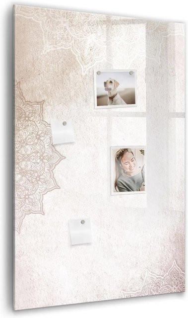 Tulup Glas Magnettafel Mandalas, Beige/Mehrfarbig, B: 60 cm, H: 90 cm - Bild 1