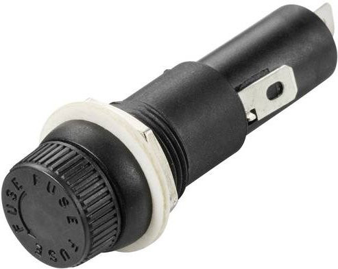 TRU Components TC-R3-46B B Sicherungshalter Schwarz für Feinsicherungen 5 x 20mm 15A 250 V/AC - Bild 1