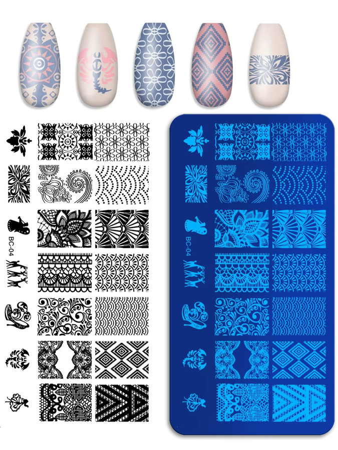 JEARLYU Nail Art Stamping Platte, Schmetterling Spitze Muster - Bild 5