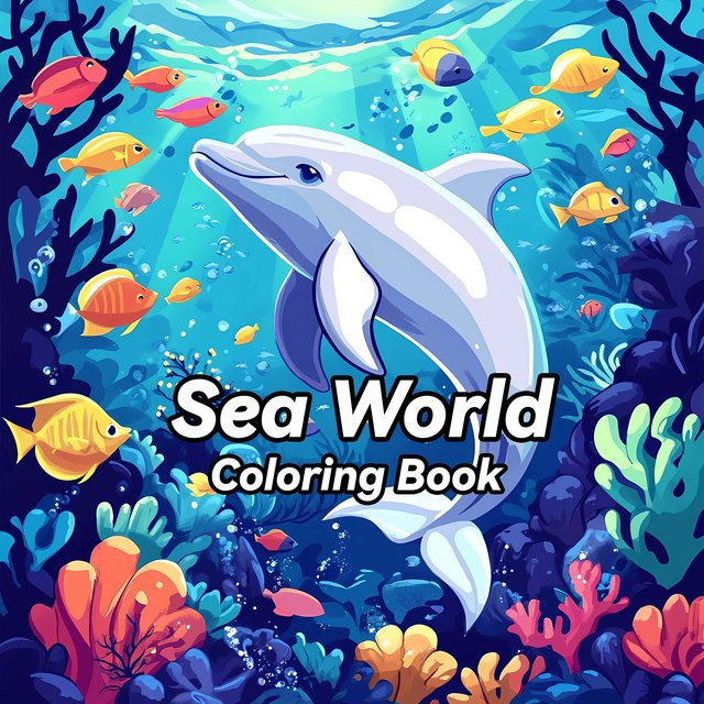 Malbuch Sea World für Erwachsene und Jugendliche mit 24 handgemalten Graffiti-Illustrationen, A4, Mehrfarbig - Bild 1