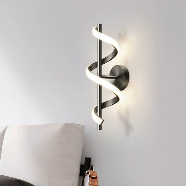 L-MANG Moderne Wandleuchte in Weiß aus Aluminium und PVC mit spiralförmigem Design, dimmbar, Warmweiß - Bild 1
