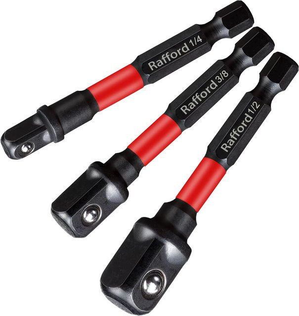 Rafford Schlagschrauber-Adapter-Set mit 1/4 Zoll, 3/8 Zoll und 1/2 Zoll Antrieb sowie Verlängerungsbit und Halter zur Anpassung von Bohrmaschinen an Schlagschrauber mit hohem Drehmoment - Bild 1