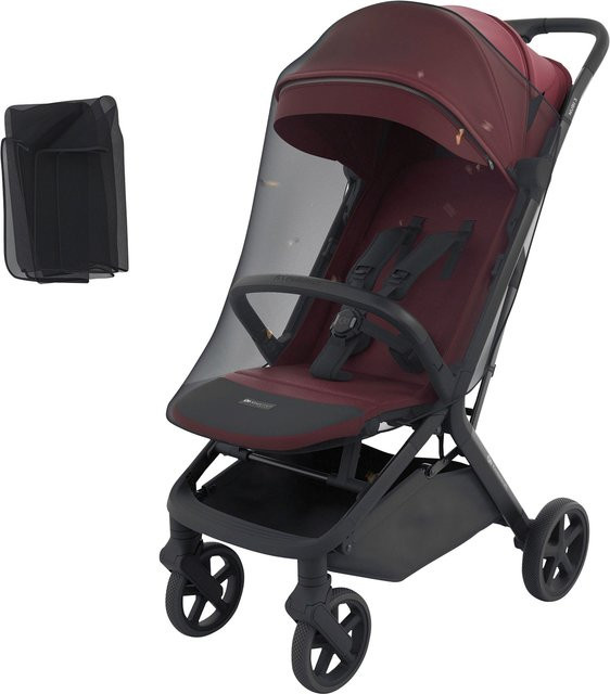 Kinderkraft Buggy NUBI 3 in Dunkelrot mit schwenkbaren Rädern und Getränkehalter, faltbar - Bild 1