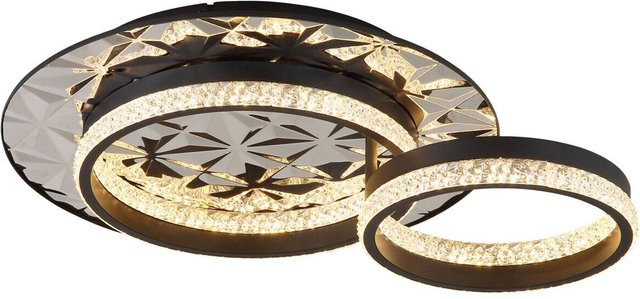 Pocoline LED-Deckenleuchte Biagio in Schwarz und Chrom aus Metall und Acryl, B/H/L: 40 x 14 x 50 cm - Bild 1