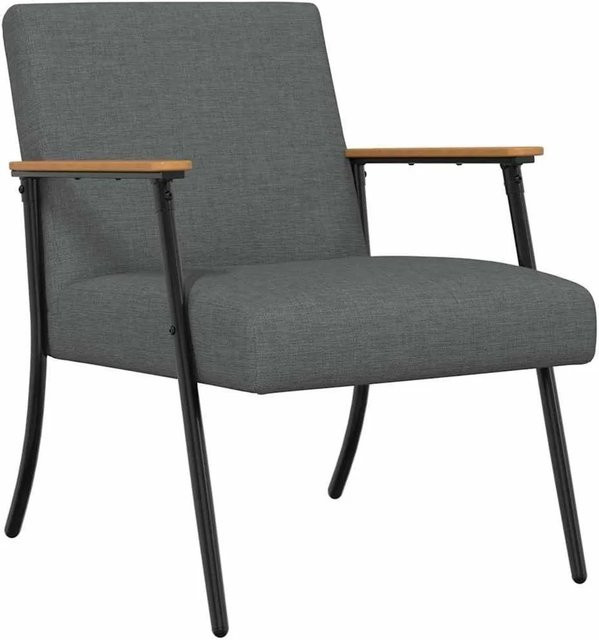 vidaXL Sessel aus Samtstoff in Dunkelgrau mit Armlehnen B/T/H: 59 x 75 x 78 cm - Bild 1