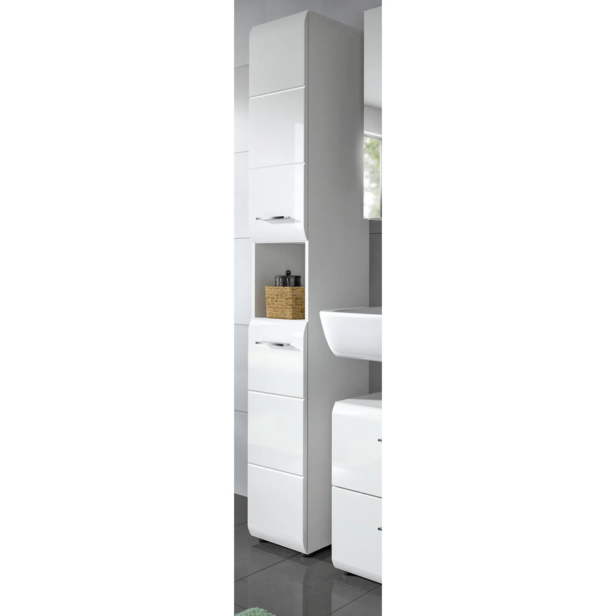 Inn.Furn Badezimmer Hochschrank Livia in Weiß Hochglanz, B/T/H: 30 x 30 x 185 cm - Bild 2