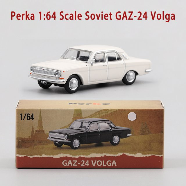 Perka Sowjetisches GAZ-24 Wolga, Automodell, Maßstab 1:64, Metall - Bild 1