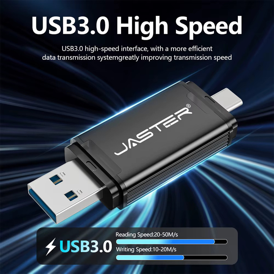 JASTER 2-in-1 USB-C USB 3.0 Flash-Laufwerk in Rot - Bild 3