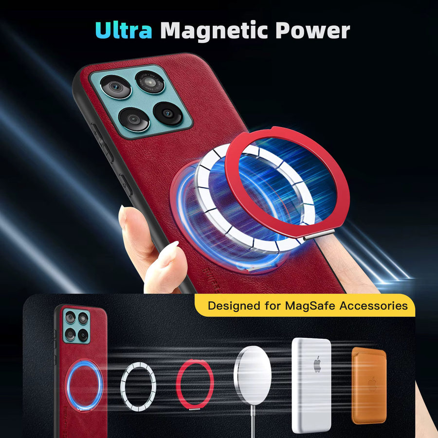 Magnetische Handyhülle im Retro-Rindsleder-Design für Motorola Moto Edge 60 Fusion Stylus 60 Pro 60S aus weichem PU-Leder mit integriertem Ständer - Bild 4