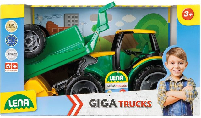 LENA Giga Trucks Traktor mit Frontlader und Anhänger Set - Bild 2