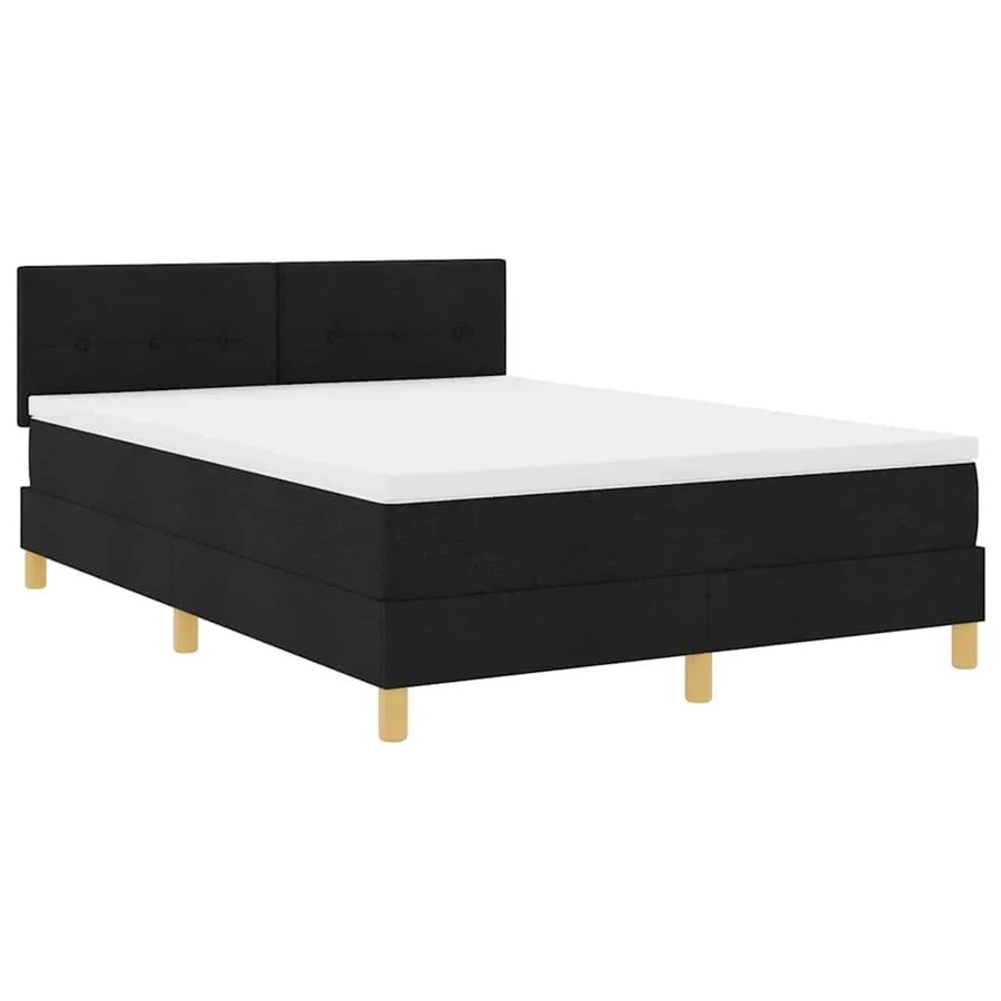 vidaXL LED Boxspringbett mit Matratze Schwarz, Hybrid-Matratze mit USB-Anschluss und Unterbettbeleuchtung, B/T/H: 160 x 200 x 28 cm (Matratze) bzw. Höhe: 163 cm - Bild 2