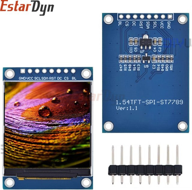 Estardyn ST7789 SPI Farbbildschirmmodul mit 1,54 Zoll IPS TFT Display in Blau für Raspberry Pi und STM32 (Auflösung: 240x240) - Bild 1