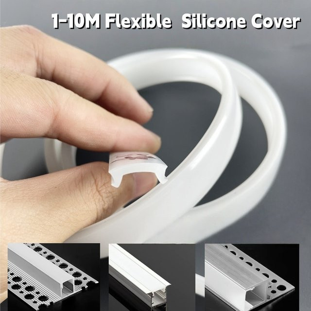 U-förmiges LED-Aluminiumprofil mit Silikon-Abdeckkanal in Weiß für lineare Beleuchtung und DIY-Projekte - Bild 1
