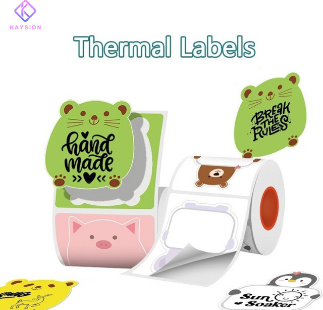 KAYSION Thermo-Etikettenaufkleber selbstklebend für DIY-Logo-Design, QR-Codes und Namensschilder mit tragbaren Thermodruckern - Bild 1