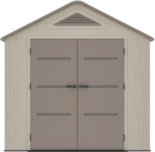 Vente-unique Schrebergartenhaus Anteva mit Satteldach in Braun und Beige aus Kunststoff, Höhe: 237 cm - Bild 1