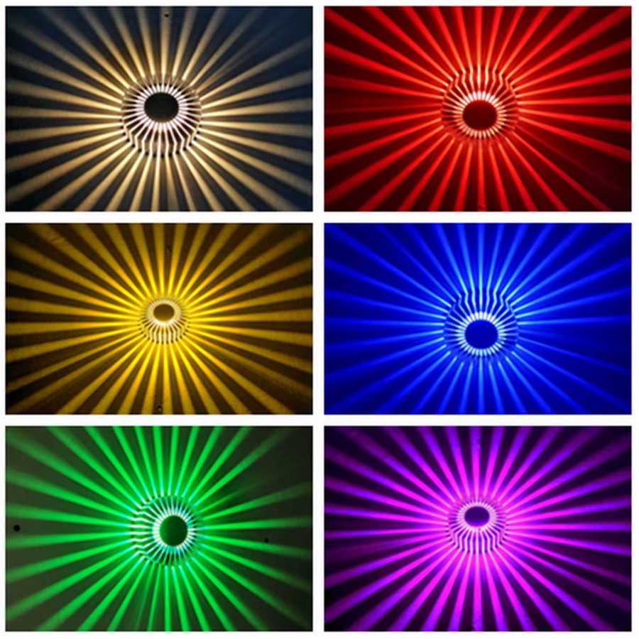 HEGEHE Sonnenblumen Wandleuchte mit RGB-Effekt, 3W LED Korridor-Leuchte für den Innenbereich, Mehrfarbig - Bild 3
