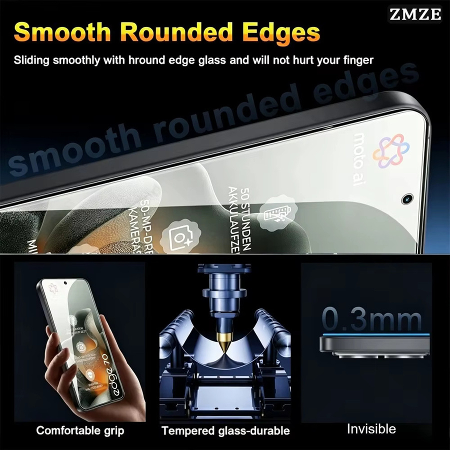 2 Stück HD-Displayschutzfolie aus gehärtetem Glas für Motorola Edge 70 60 Neo 50 30 20 Fusion, transparent - Bild 5