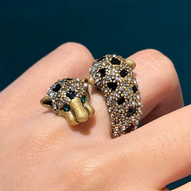 Icareu Leoparden-Ring, goldfarben, Strass, Damen - Bild 5