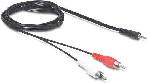 Delock 84000 Audio Anschlusskabel Schwarz mit 1x 3,5mm Klinkenstecker auf 2x Cinch-Stecker, Länge: 1,5 m - Bild 1