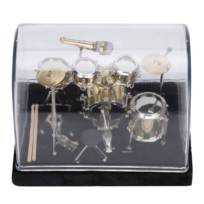ZJCHAO Mini-Trommel-Modell aus Metall in Gold als dekoratives Ornament, B/T/H: 14 x 10 x 10 cm - Bild 3