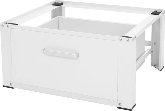 ML-Design Waschmaschinen Untergestell mit Schublade aus pulverbeschichtetem Stahl in Weiß, B/T/H: 63 x 54 x 31 cm - Bild 2