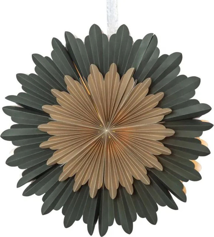 Star Trading Papierstern Crystal in Grün-Gold für deine Weihnachtsdekoration, Durchmesser: 50 cm - Bild 1