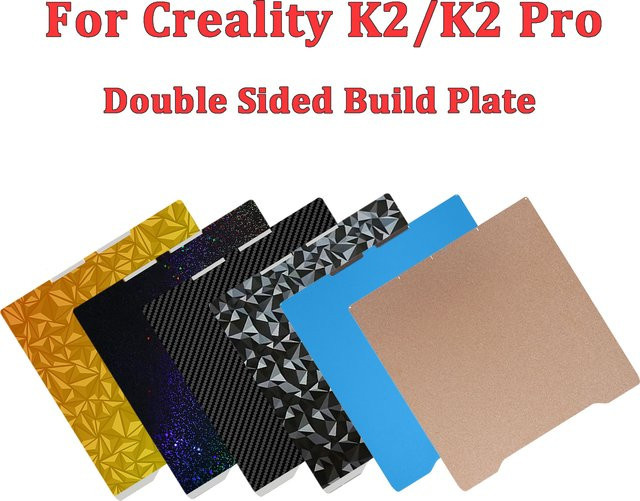 Creality Doppelseitige Kaltplatte für K2 und K2 Pro 3D-Drucker mit PEI PEO PET PEY Beschichtung aus Federstahl - Bild 1