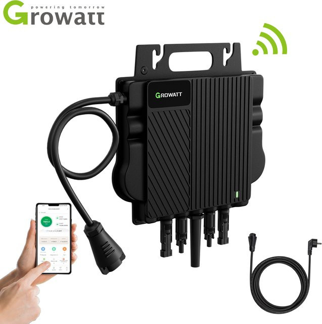 Growatt NEO 800M-X Mikro-Wechselrichter für Balkonkraftwerke mit 800W, 2 MPPT, WiFi und App-Steuerung, Schwarz - Bild 1