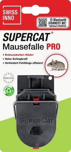 Swissinno SuperCat PRO1er Mausefalle mit Erdnussbutter-Köder in Schwarz - Bild 1