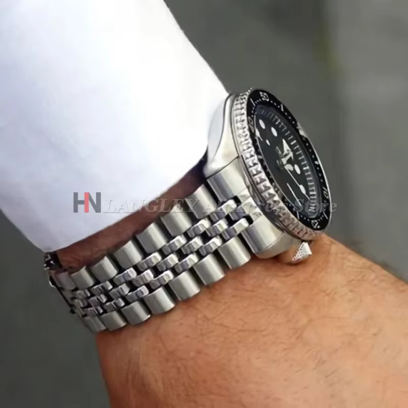 langley Uhrenarmband Edelstahl, Jubilee-Metallarmband, Silber, Unisex - Bild 4