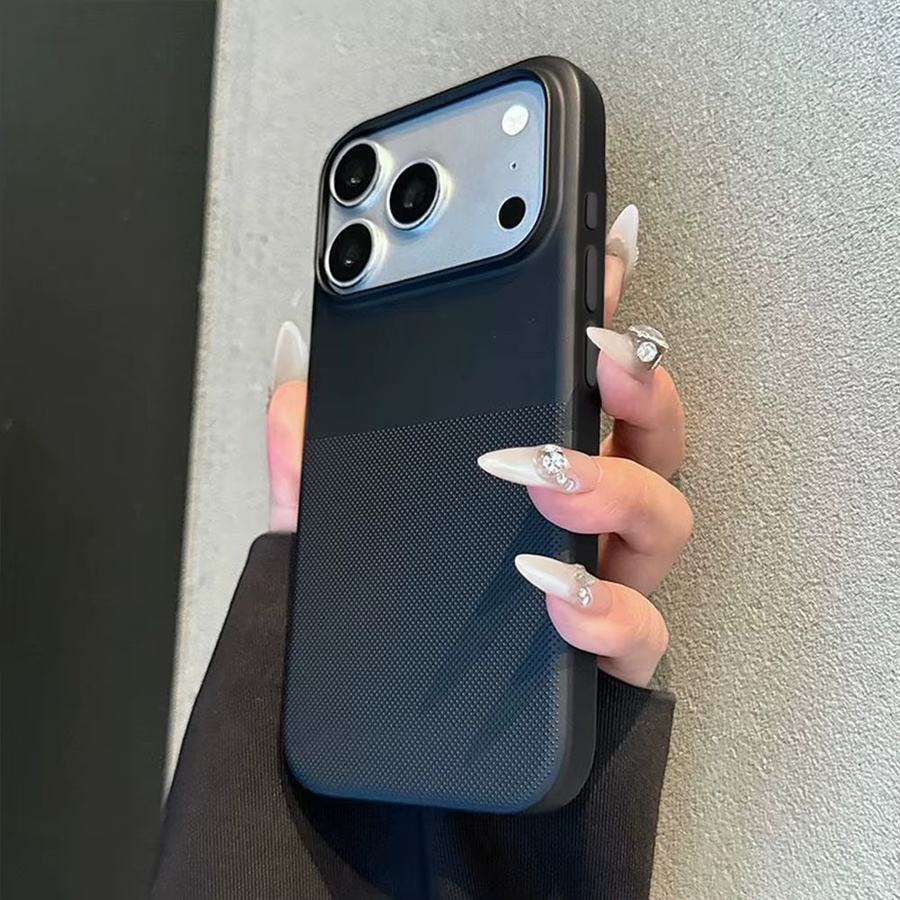 AKABEILA Stoßfeste TPU-Handyhülle mit matter Textur für iPhone 11 bis iPhone 17 Pro Max in Schwarz und Blau - Bild 2