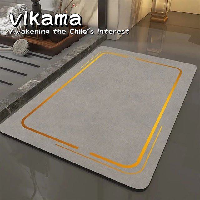 VIKAMA Kieselgur-Badematte rutschfest und schnell trocknend, B/T: 60 x 40 cm, waschbar - Bild 1