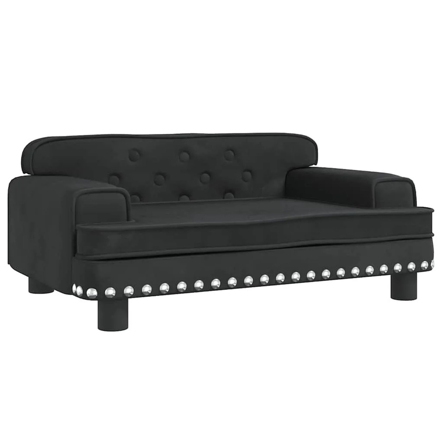 vidaXL Hundebett Sofa aus Samt in Schwarz, B/T/H: 70 x 45 x 30 cm - Bild 2