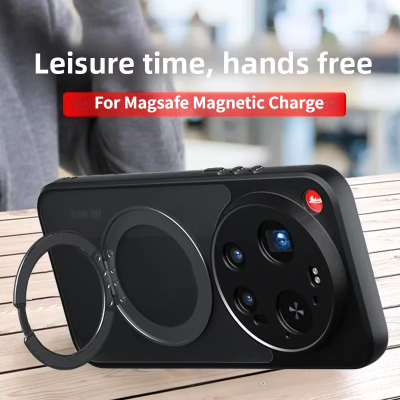 Stoßfeste MagSafe Magnet-Schutzhülle mit drehbarem Ständer für Xiaomi 17 Ultra und Xiaomi 17 Pro Max in Schwarz - Bild 3