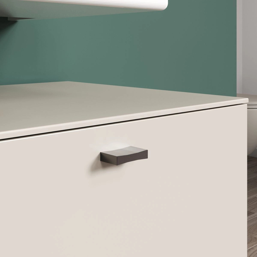 Waschbeckenunterschrank Jardins in Kaschmir mit Eiche, modern, matt, Breite: 80 cm - Bild 4