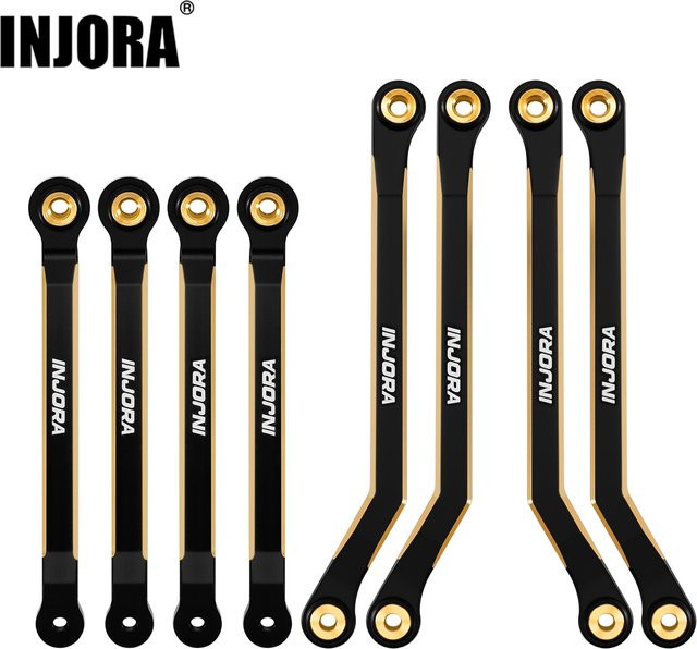 INJORA Messing-Chassisverbindungen, Schwarz, Zubehör für 1/18 FMS FCX18 LC80 - Bild 1