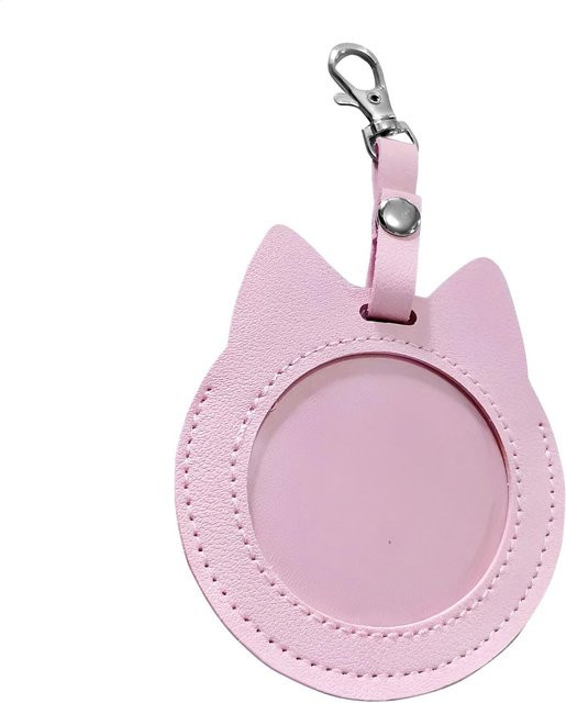 Transparente Abzeichenhülle in Katzenform mit Aufhängung, wasserdichte Abzeichen-Schutzhülle für 55 x 75 mm, Farbe: Pink - Bild 1