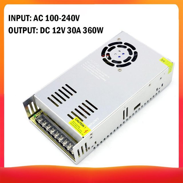JOOLONPOR Spannungswandler AC 100-240V zu DC 12V 360W in Silber aus Aluminium - Bild 1