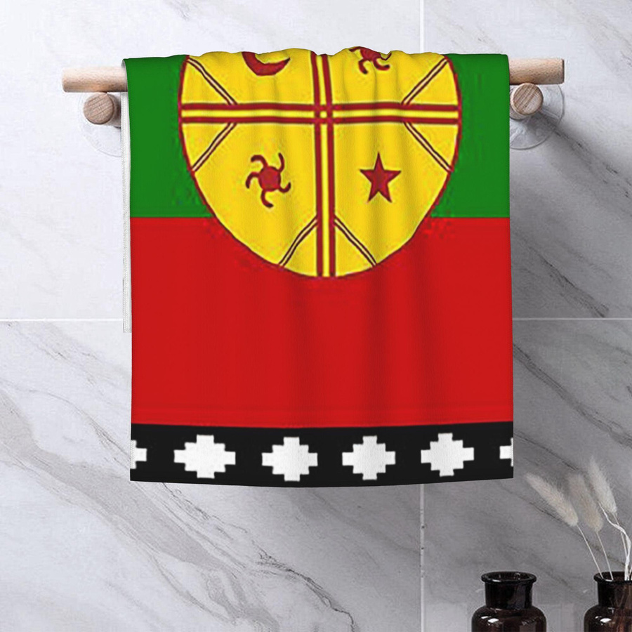 Saugfähiges Baumwollhandtuch Mapuche Flagge in Weiß, Breite: 30 cm, Höhe: 60 cm - Bild 4