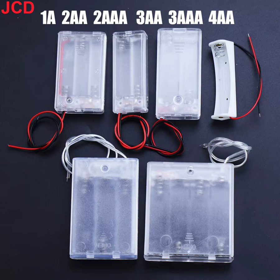 JCD Batterie-Aufbewahrungsbox aus Kunststoff in Transparent für AA und AAA Batterien mit Blei-Batterie-Buchse Nr. 5 und 7 - Bild 2