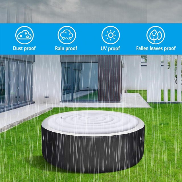 Nensit Aufblasbare Whirlpool-Abdeckung für runde Whirlpools, faltbare und energiesparende Thermodecke, Blau/Weiß - Bild 1